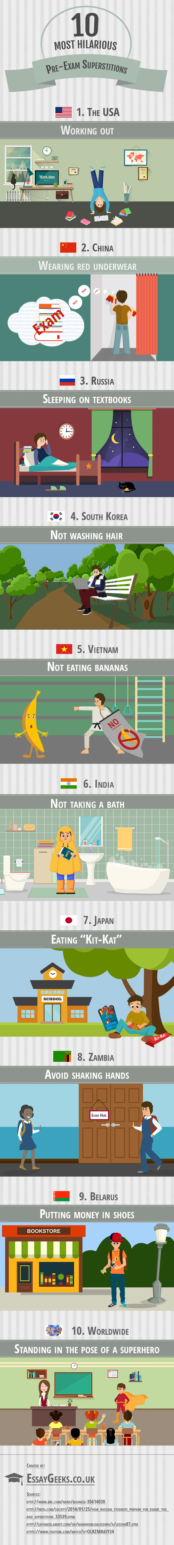 infographic 10 most hilarious pre-exam superstitions